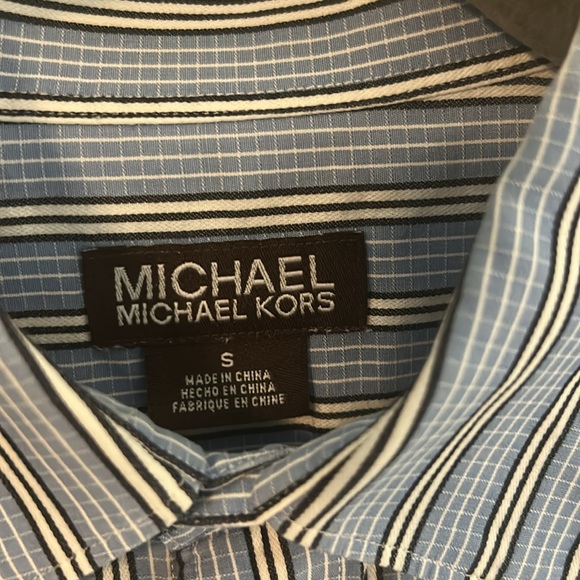blue white stripe, Michael Kors men’s button-down shirt size small - Picture 2 of 3